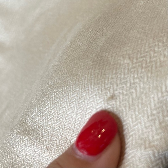 MNG Skirt size 6 Ivory Black Linen Straight Pencil Herringbone Knee Career Suit - Picture 11 of 12